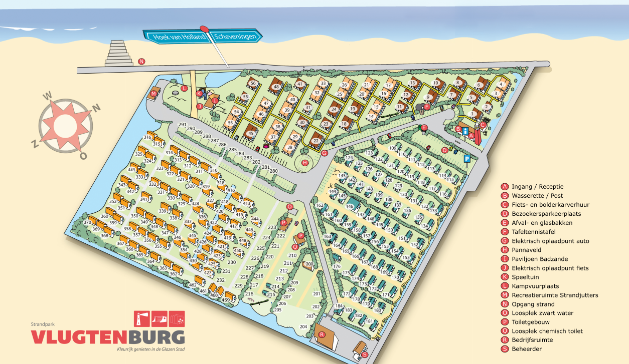 Strandpark Vlugtenburg aan Zee - Kaart & plattegrond - de beste